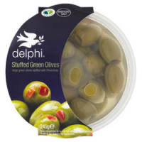 Delphi Green Pitted Olives 240g