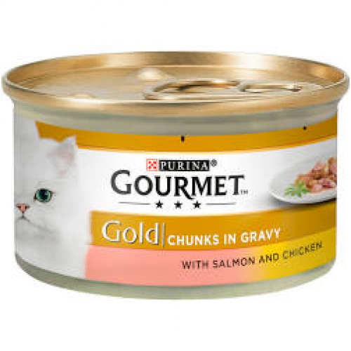 Gourmet Gold Salmon & Chicken Gravy Cat Food 85g